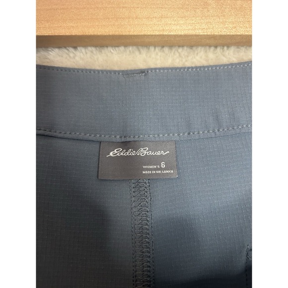 Eddie Bauer Women's 6 Blue Ripstop Crop Capri Pants Cargo Pocket Polyester - Picture 7 of 9